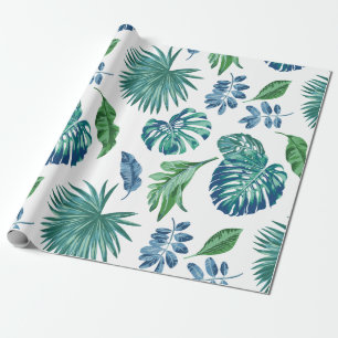 Papel De Regalo Foliage Tropical Monstera deja acuarela