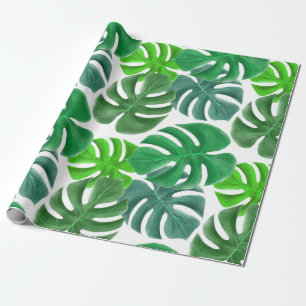 Papel De Regalo Foliage Tropical Monstera Leaves