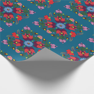 Papel De Regalo Folk Matyo Resumen Patrón floral
