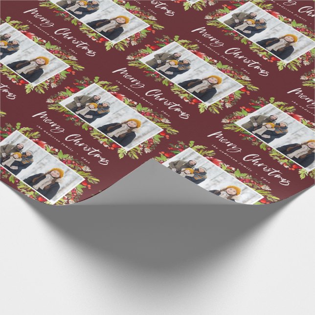 Papel De Regalo Follaje acuático tradicional y navidades de fotogr (Esquina)