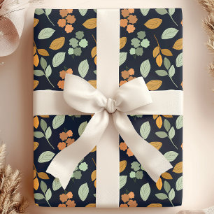 Papel De Regalo Follaje de Otoño Floral Vibrante Hojas de Otoño
