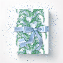 Follaje de palma en azul y verde