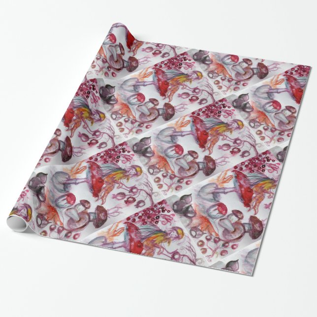 Papel De Regalo FOLLETO MÁGICO DE HABITACIONES Fantasía floral bla (Desenrollado)