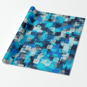 Papel De Regalo fondo abstracto de patrón cuadrado azul y negro