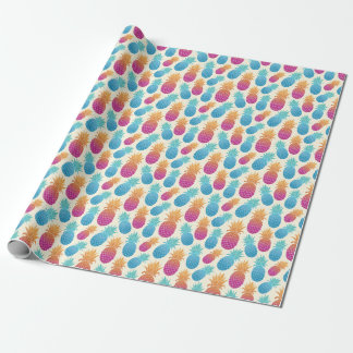 Papel De Regalo Fondo amarillo claro de piña colorida