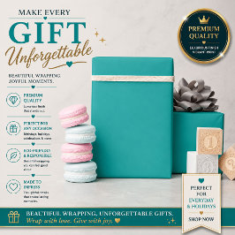 Papel De Regalo Fondo azul teal plano - Textura para el regreso a 