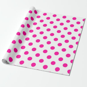 Papel De Regalo Fondo blanco lunares rosas