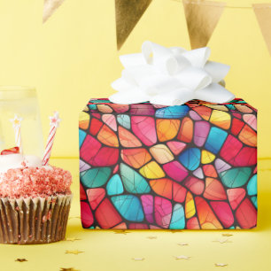 Papel De Regalo Fondo colorido del patrón de vidrio manchado