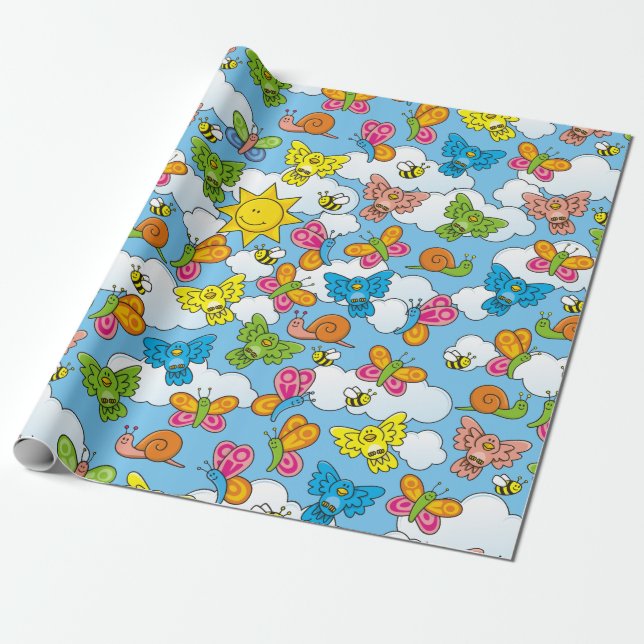 Papel De Regalo Fondo de animales para bebés (Desenrollado)