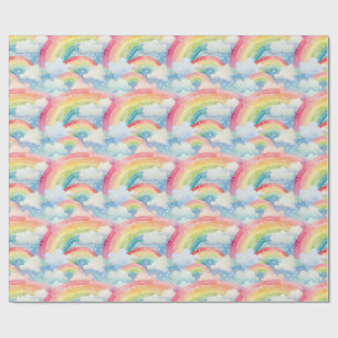 Papel De Regalo Fondo de color de agua colorido con arcos de lluvi