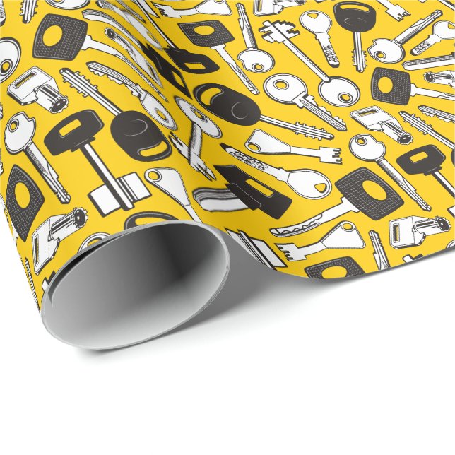 Papel De Regalo Fondo de conjunto de claves (Esquina del rollo)