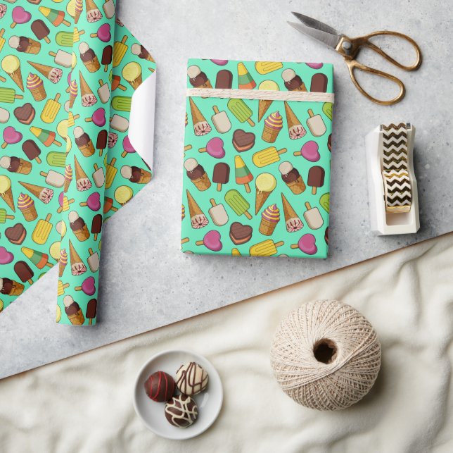 Papel De Regalo Fondo de Crema de Hielo (Artesanía)