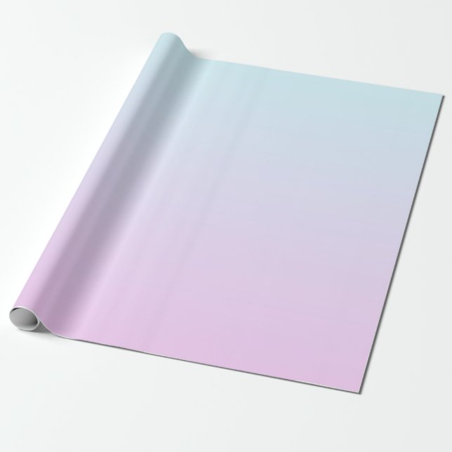 Papel De Regalo Fondo de degradado rosa y azul pastel (Desenrollado)