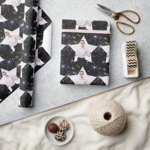 Papel De Regalo Fondo de Espacio de Foto Personalizada Estrella Br