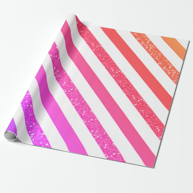 Papel De Regalo Fondo de fiesta con rayas de brillo ombre (Desenrollado)