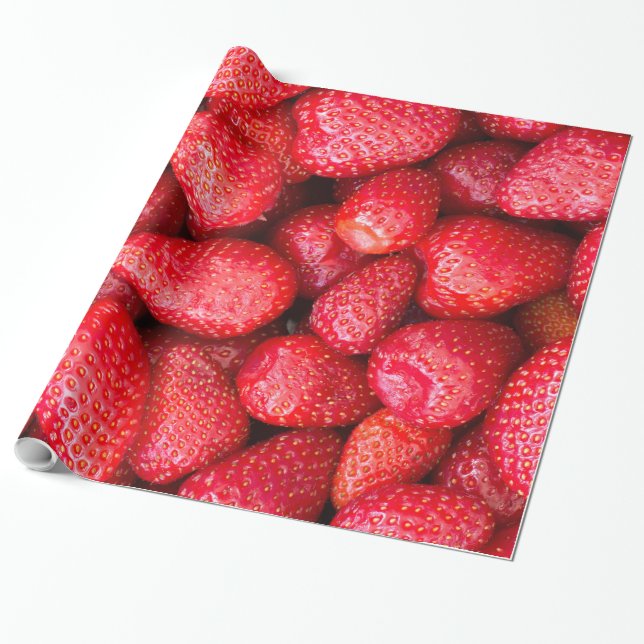 Papel De Regalo Fondo de fresas (Desenrollado)