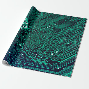 Papel De Regalo Fondo de la placa de circuitos electrónicos, abstr