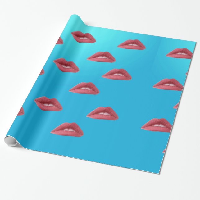 Papel De Regalo Fondo de los labios y el azul