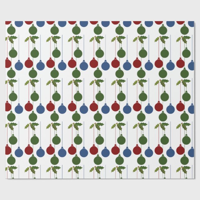 Papel De Regalo Fondo de los Ornamentos de Navidad Festividad (Superficie plana)