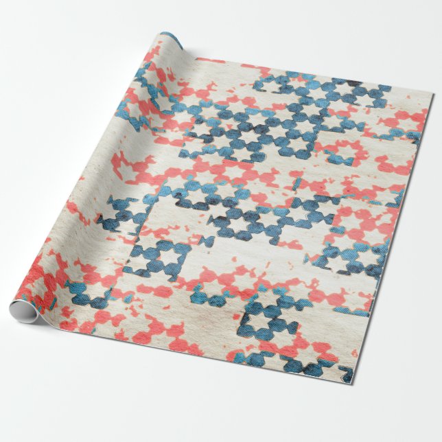 Papel De Regalo fondo de mosaico abstracto retro vintage en gru (Desenrollado)