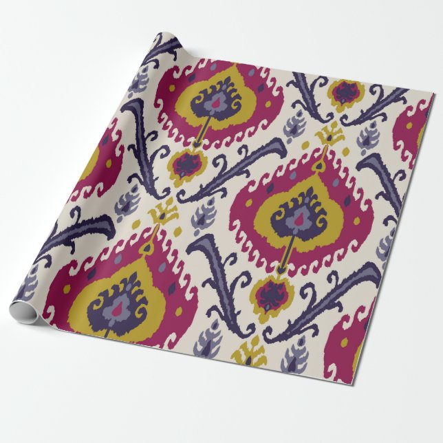 Papel De Regalo Fondo de patrón ininterrumpido Ikat Patrón tradici (Desenrollado)