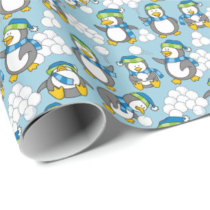 Papel De Regalo Fondo de pequeños pingüinos
