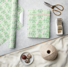 Papel De Regalo Fondo de Trébol de Cuatro Hojas Verde Día de San P