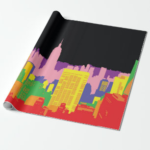 Papel De Regalo fondo decorativo de la silueta de la ciudad edific