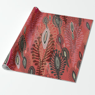 Papel De Regalo Fondo decorativo sin costuras de color rojo con v 