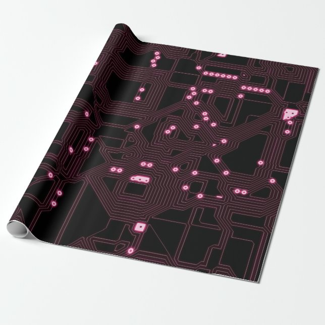 Papel De Regalo fondo del circuito del microchip rosa, 3d,ab (Desenrollado)