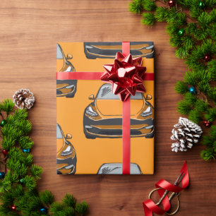Papel De Regalo Fondo del Naranja del vehículo eléctrico SUV del n