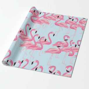 Papel De Regalo Fondo del patrón fluido del ave flamingo tropical
