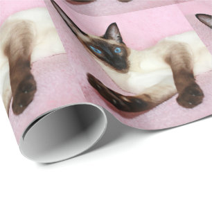 Papel De Regalo Fondo del rosa del gato siamés