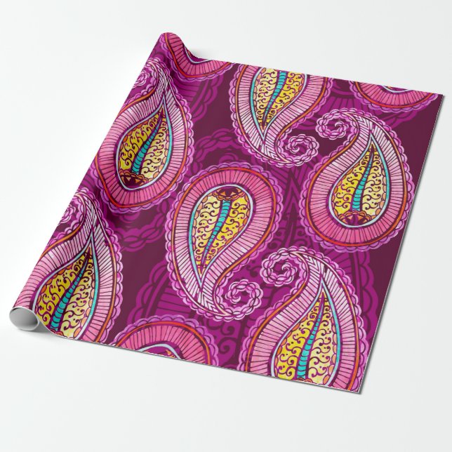 Papel De Regalo Fondo étnico de las acuarelas sin mar. Dibujo de m (Desenrollado)