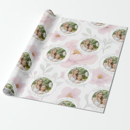 Papel De Regalo Fondo floral pastel con foto y texto |