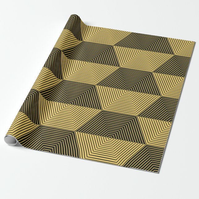 Papel De Regalo Fondo geométrico abstracto. Malla hexagonal con (Desenrollado)