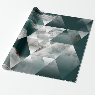 Papel De Regalo fondo geométrico marino abstracto con triángulos,
