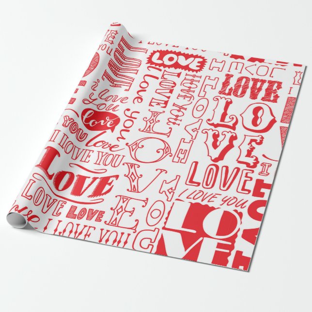 Papel De Regalo fondo impecable dibujado a mano con doodles de amo (Desenrollado)
