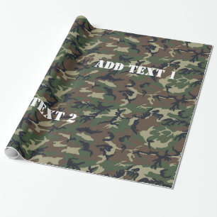 Papel De Regalo Fondo Militar de Camuflaje de Woodland