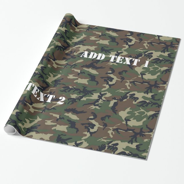 Papel De Regalo Fondo Militar de Camuflaje de Woodland (Desenrollado)