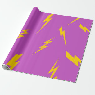 Papel De Regalo Fondo Morado de Relámpago Patrón Y2K