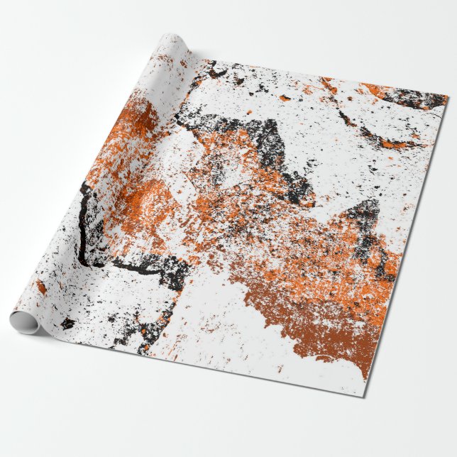 Papel De Regalo Fondo moreno oscuro. Naranja blanco negro o (Desenrollado)
