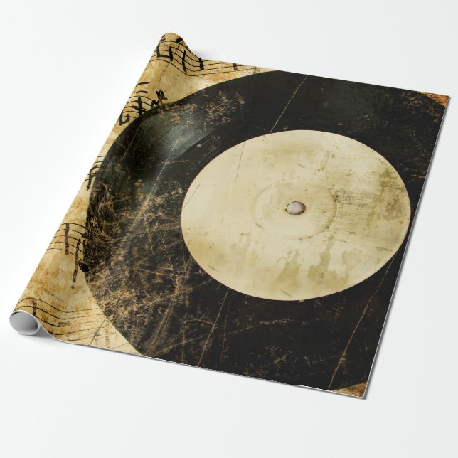 Papel De Regalo fondo musical vintage (Desenrollado)