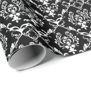 Papel De Regalo Fondo negro del Personalizado de damascos barrocos