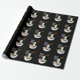 Papel De Regalo Fondo oscuro divertido de Moo-don Udon Pun