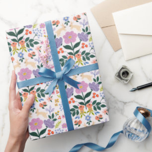 Papel De Regalo Fondo rosa claro floral
