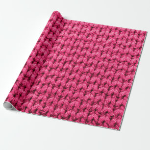 Papel De Regalo Fondo rosado de punto. Textura de yarn. Kn vertica