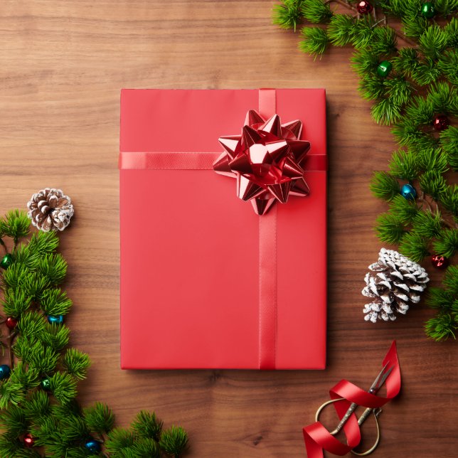Papel De Regalo Fondo Sólido Rojo  (Regalo de vacaciones)