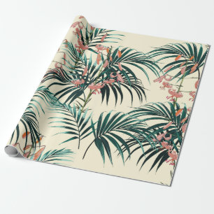 Papel De Regalo Fondo tropical con plantas de selva. Sin inconveni