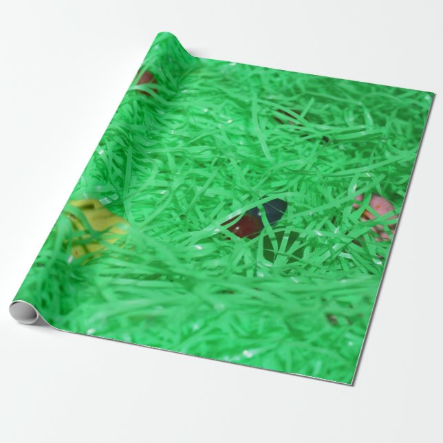Papel De Regalo Fondo Verde de Pascua (Desenrollado)